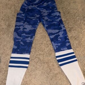 Never Worn Bombshell Sportswear Blue and White Camo Leggings